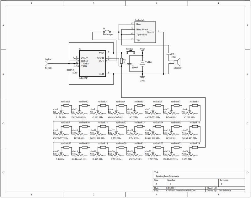 Schematic for the Trimbuphone.