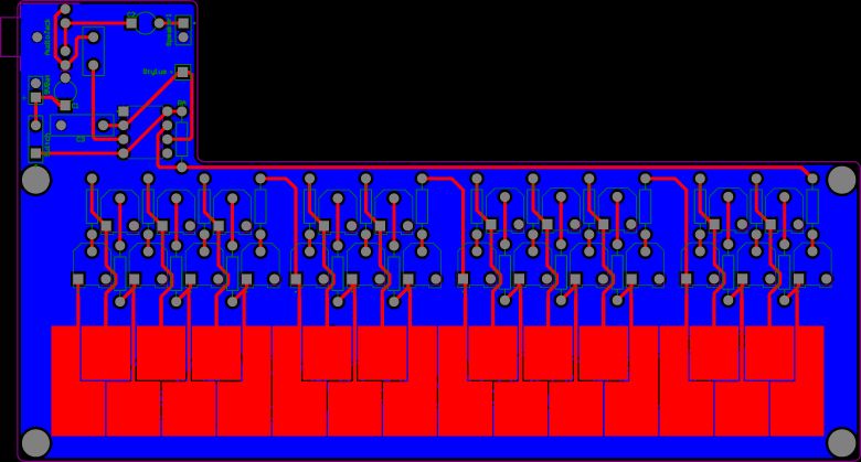 PCB design with routing.